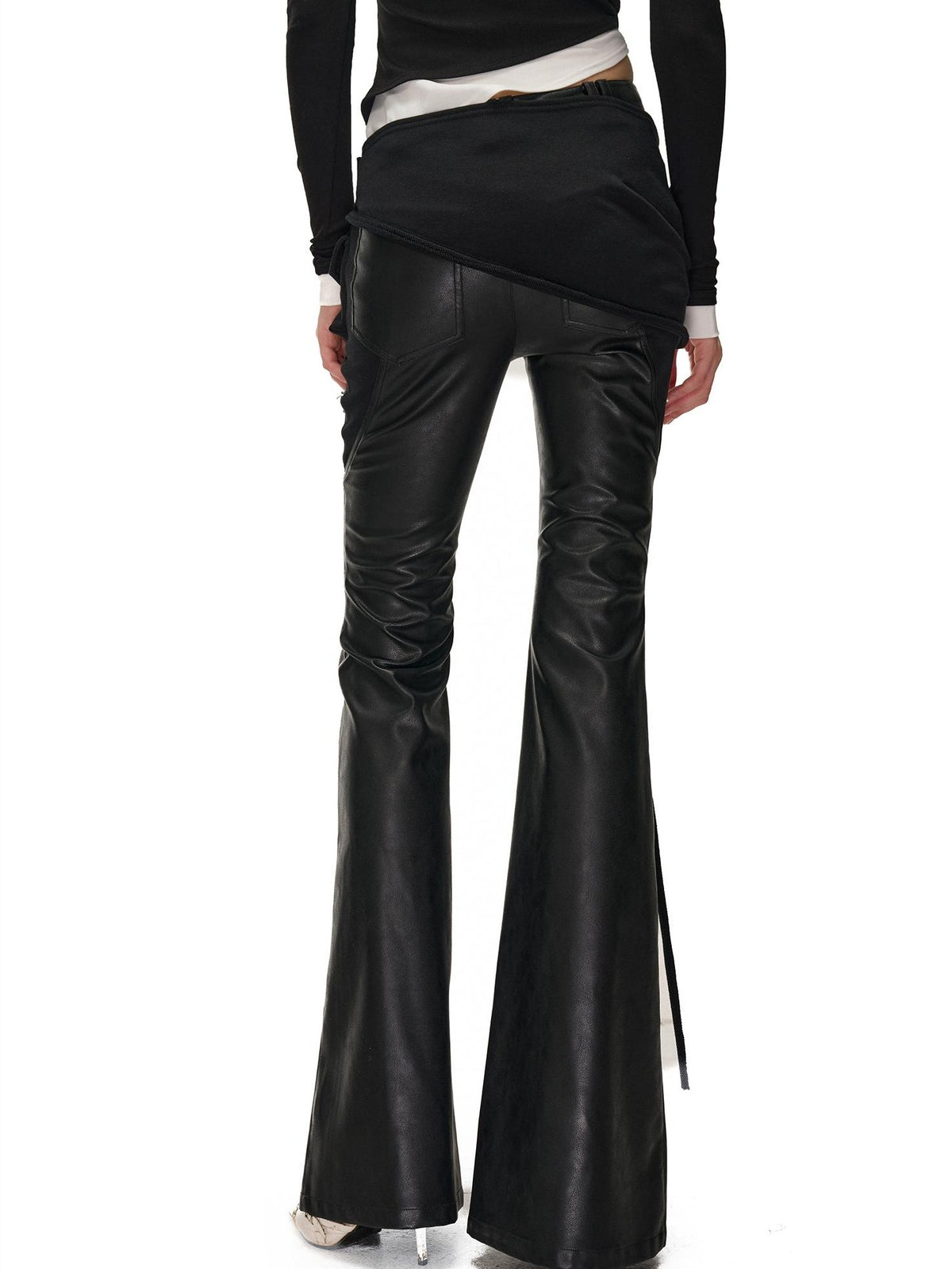 NORTH NODE Detachable Flared Panel Slim Fit Pu Women&
