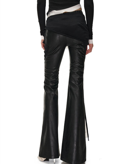 NORTH NODE Detachable Flared Panel Slim Fit Pu Women&