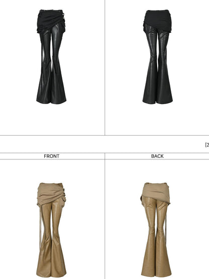 NORTH NODE Detachable Flared Panel Slim Fit Pu Women&