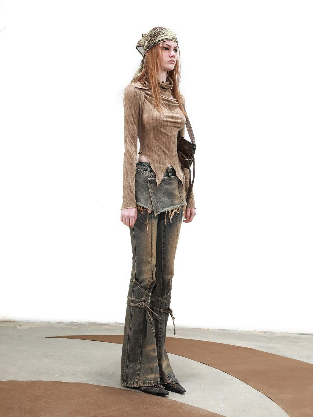 NORTH NODE Detachable Neck Scarf Knit Slim Bardot Women&