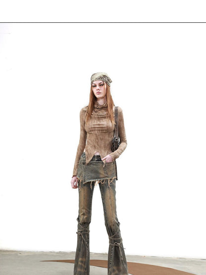 NORTH NODE Detachable Neck Scarf Knit Slim Bardot Women&