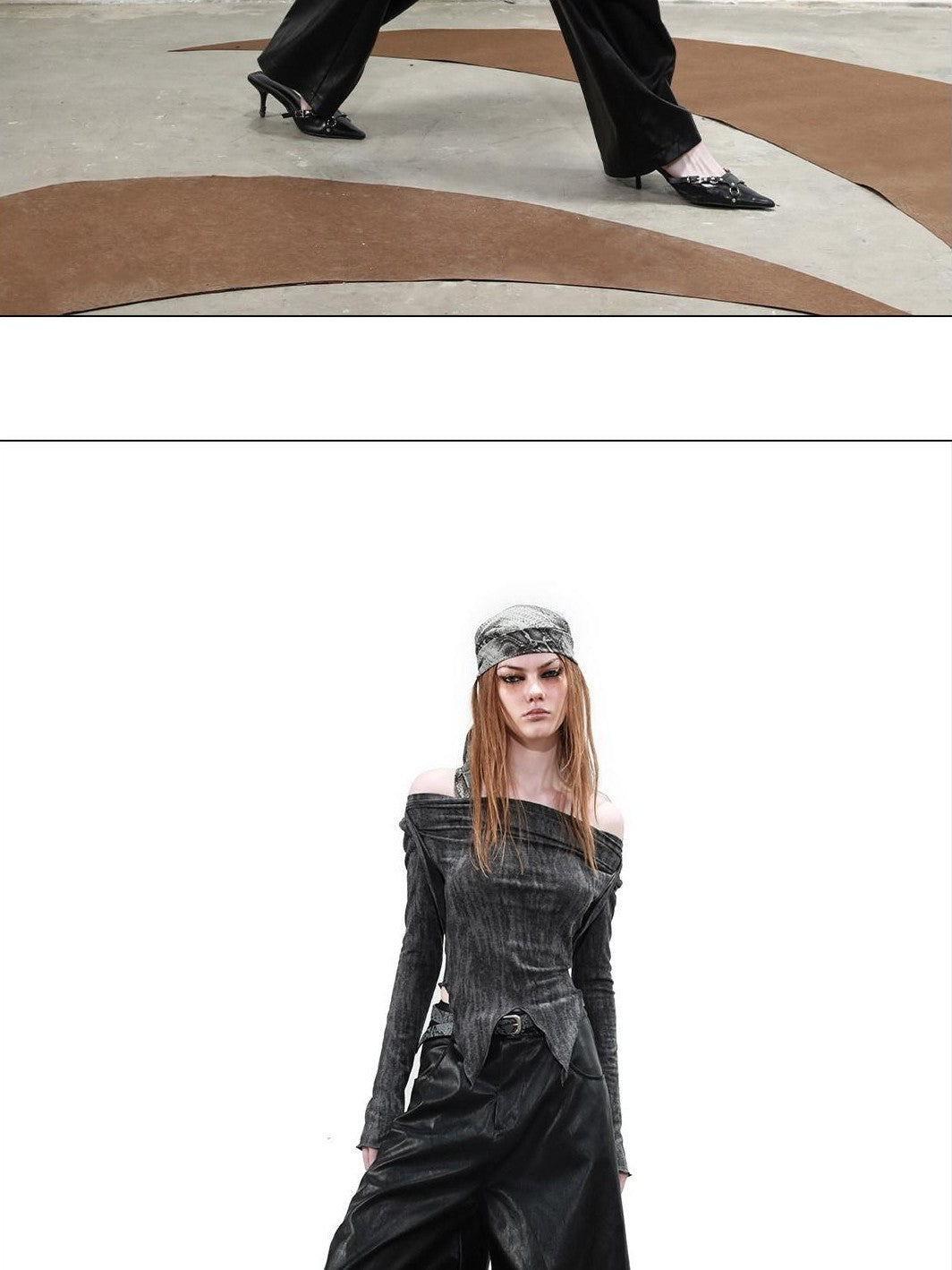 NORTH NODE Detachable Neck Scarf Knit Slim Bardot Women&