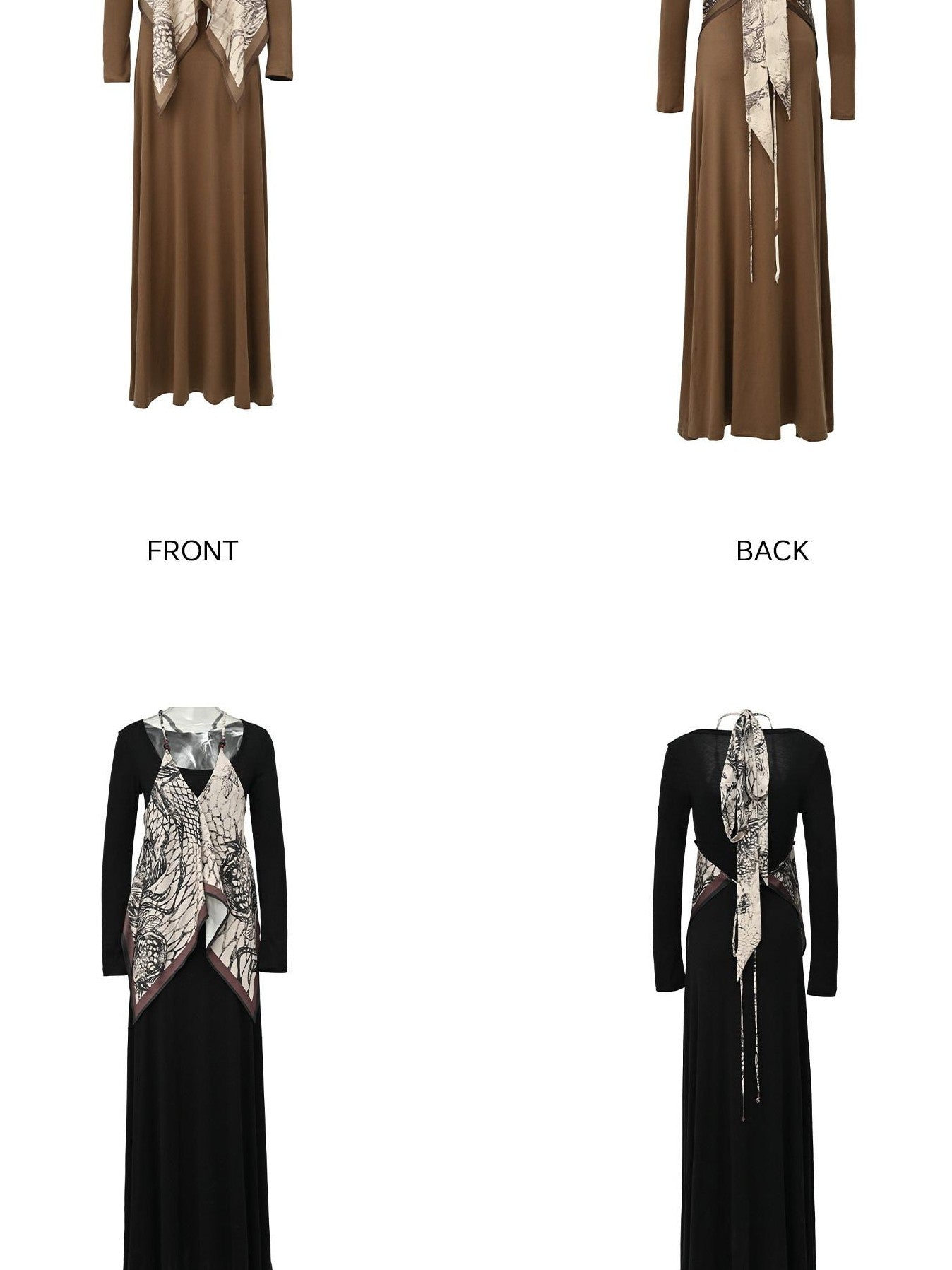 NORTH NODE Detachable Scarf Beaded Print Wrap Women&