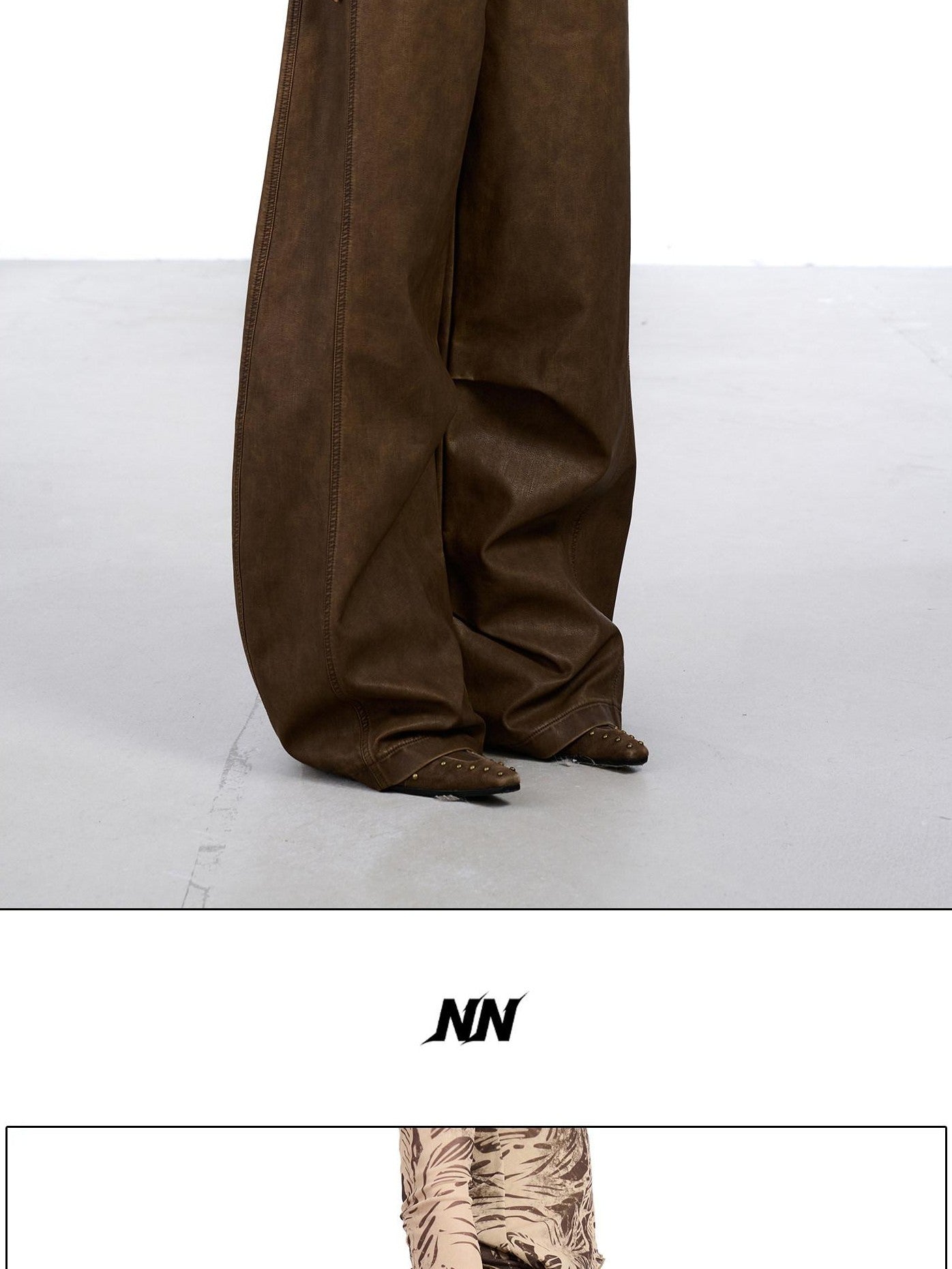NORTH NODE Devil City Sand Washed Pleated Pocket Wide Waist Women&