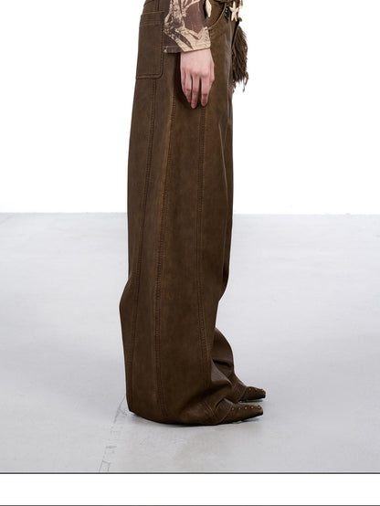 NORTH NODE Devil City Sand Washed Pleated Pocket Wide Waist Women&