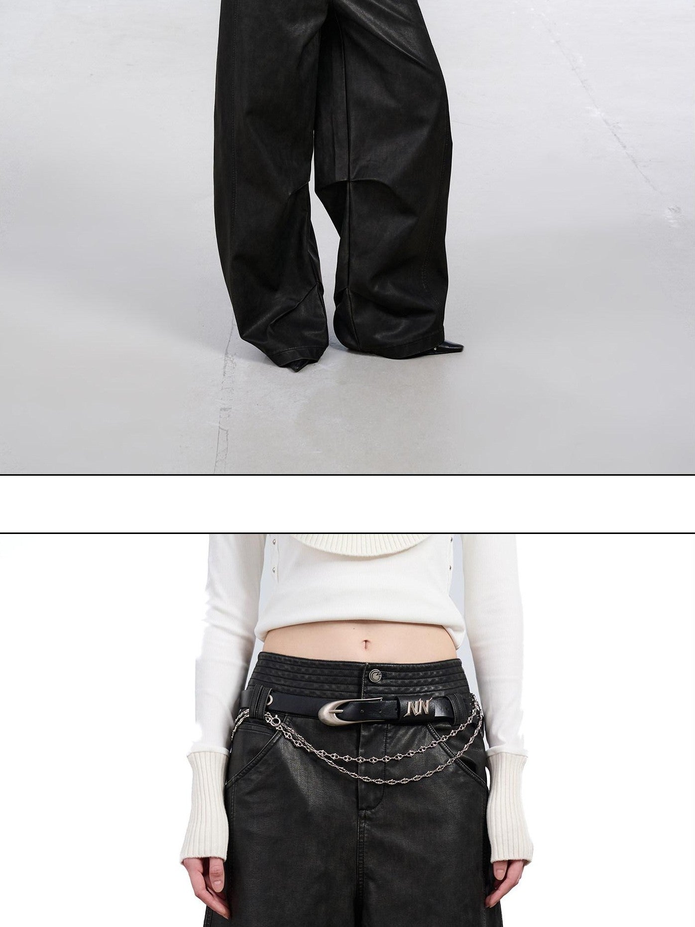 NORTH NODE Devil City Sand Washed Pleated Pocket Wide Waist Women&