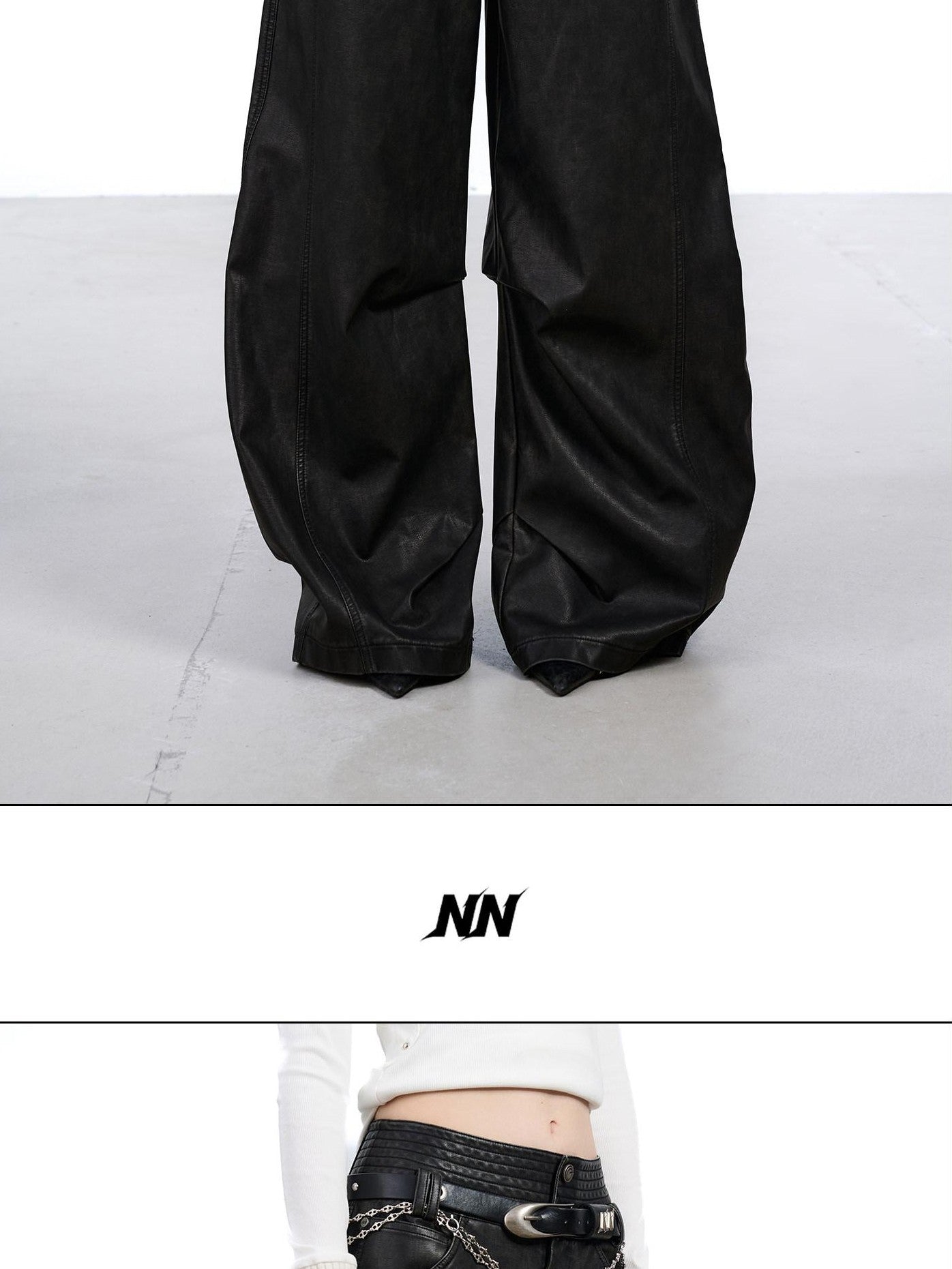 NORTH NODE Devil City Sand Washed Pleated Pocket Wide Waist Women&