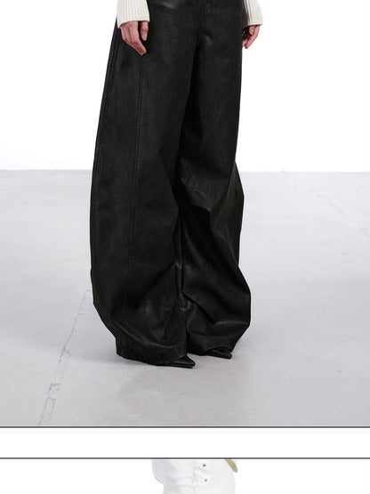 NORTH NODE Devil City Sand Washed Pleated Pocket Wide Waist Women&