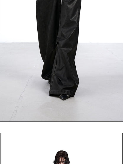 NORTH NODE Devil City Sand Washed Pleated Pocket Wide Waist Women&
