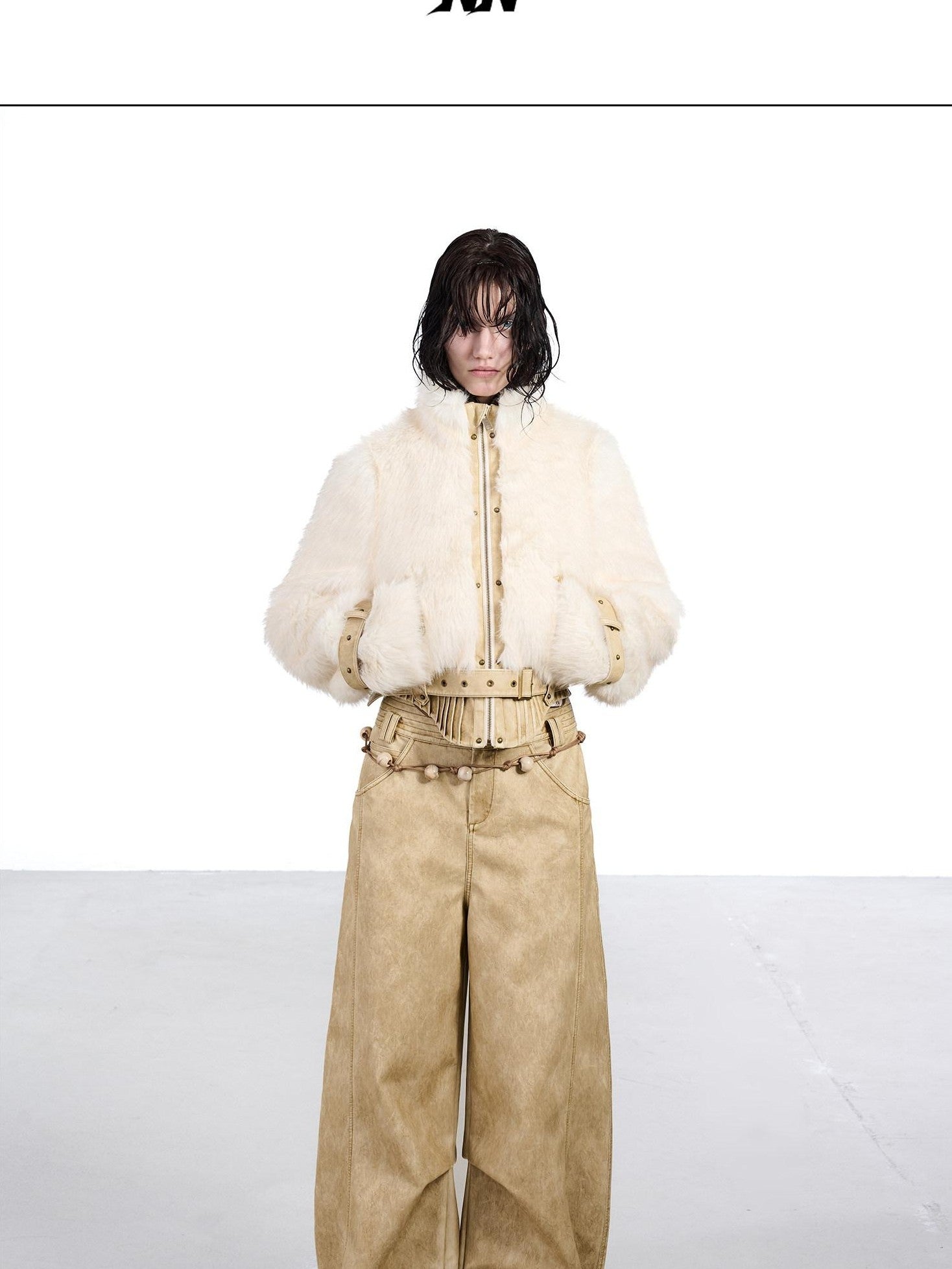 NORTH NODE Devil City Sand Washed Pleated Pocket Wide Waist Women&