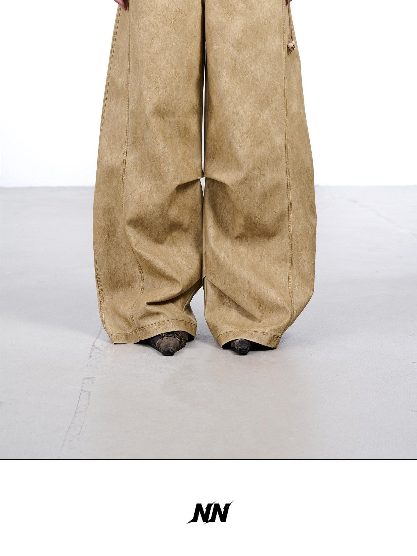 NORTH NODE Devil City Sand Washed Pleated Pocket Wide Waist Women&