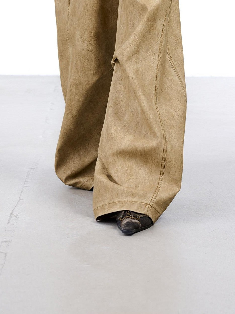 NORTH NODE Devil City Sand Washed Pleated Pocket Wide Waist Women&
