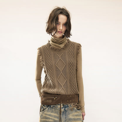 NORTH_NODE_Distressed_Frayed_Raw_Edge_Diamond_Pattern_100%_Cotton_Women&