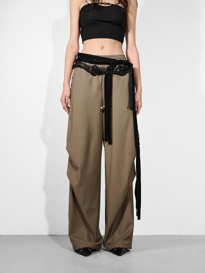 NORTH NODE Double Pleat Elastic Waist Drawstring Women&