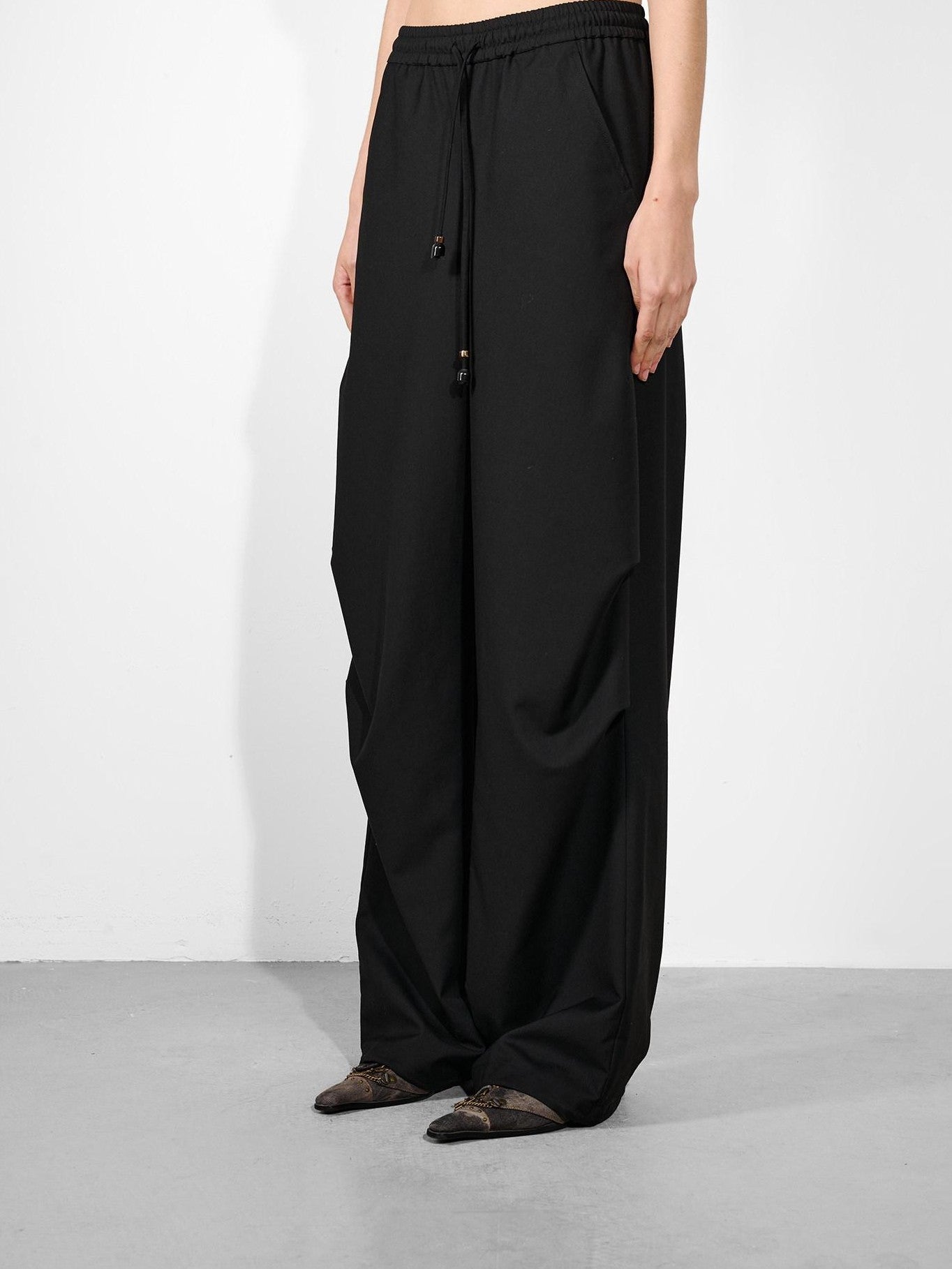 NORTH NODE Double Pleat Elastic Waist Drawstring Women&