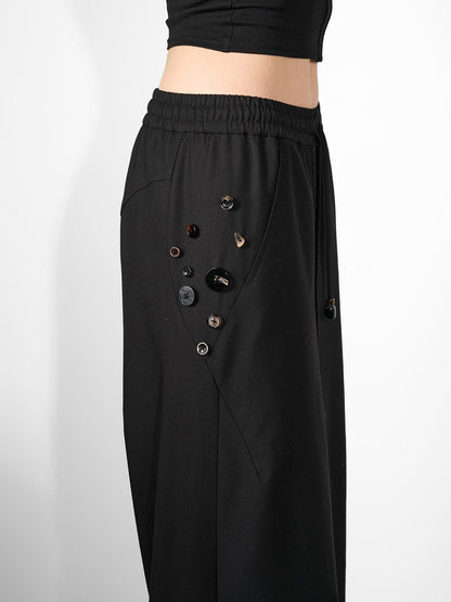 NORTH NODE Double Pleat Elastic Waist Drawstring Women&