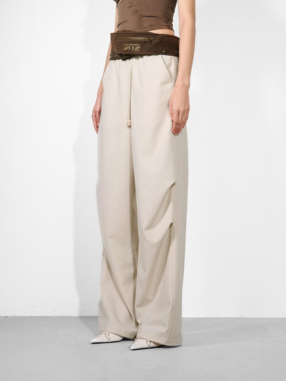 NORTH NODE Double Pleat Elastic Waist Drawstring Women&
