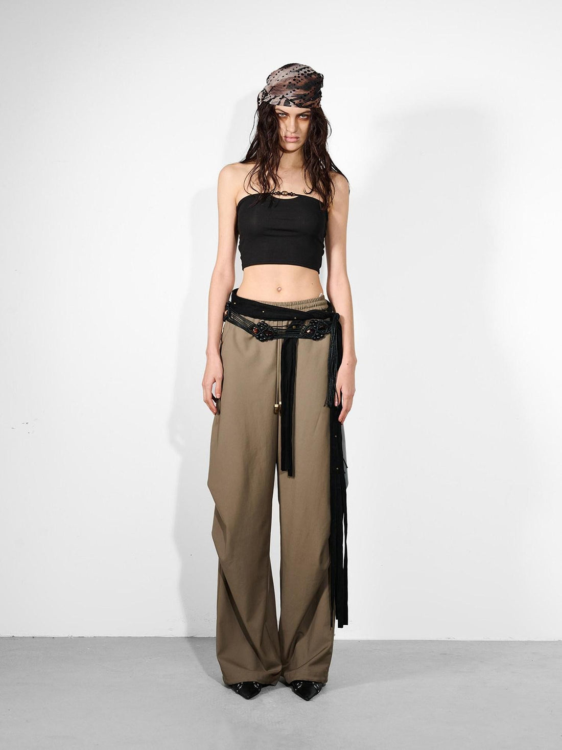 NORTH NODE Double Pleat Elastic Waist Drawstring Women&