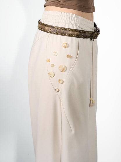 NORTH NODE Double Pleat Elastic Waist Drawstring Women&