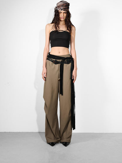 NORTH NODE Double Pleat Elastic Waist Drawstring Women&