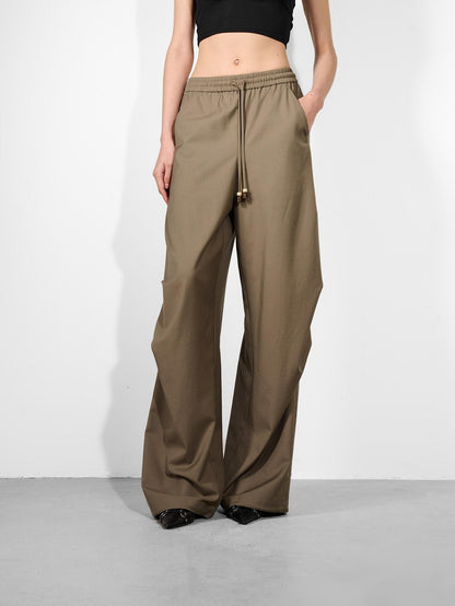NORTH NODE Double Pleat Elastic Waist Drawstring Women&