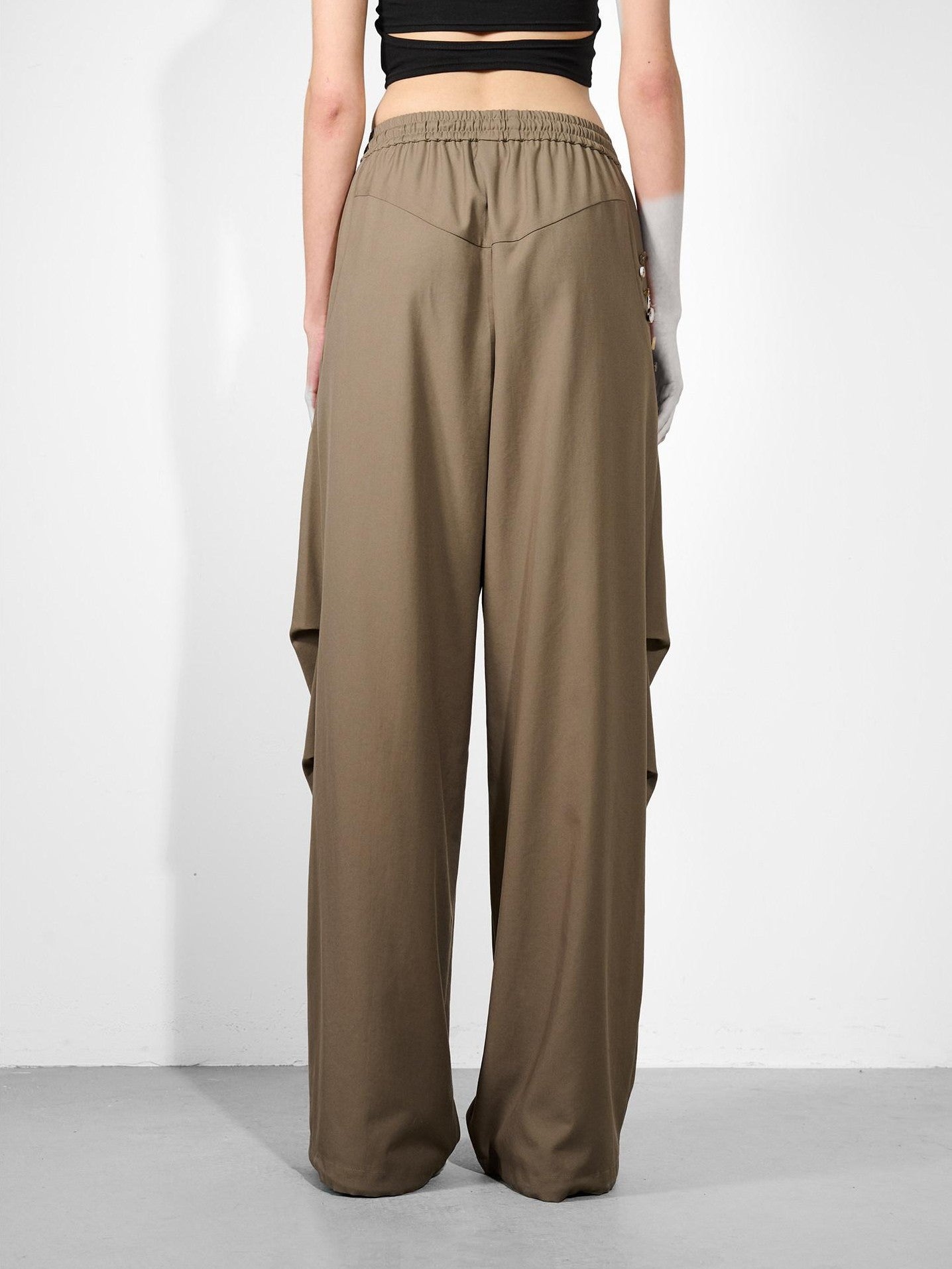 NORTH NODE Double Pleat Elastic Waist Drawstring Women&