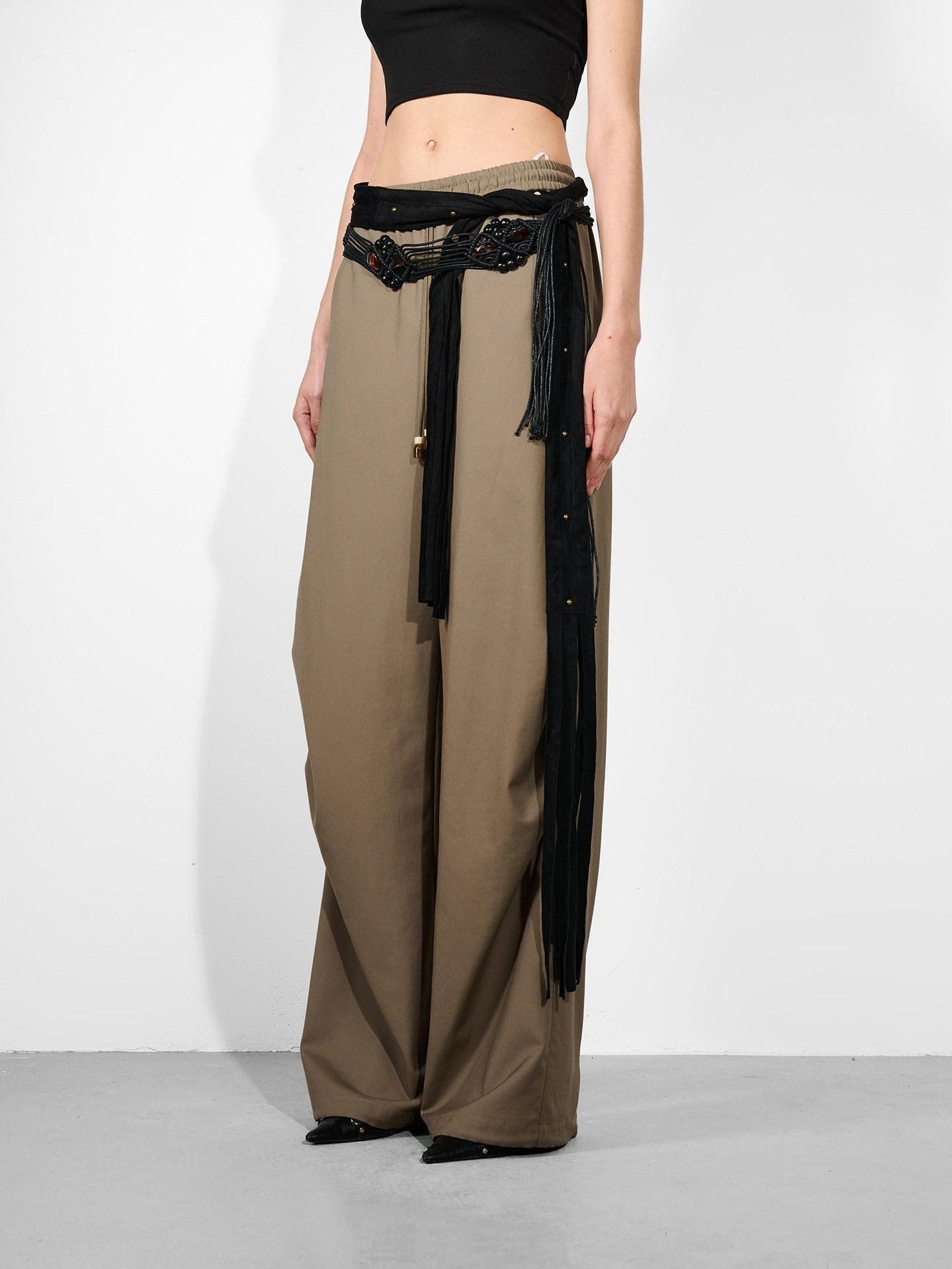 NORTH NODE Double Pleat Elastic Waist Drawstring Women&