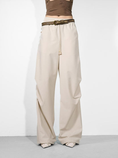 NORTH NODE Double Pleat Elastic Waist Drawstring Women&
