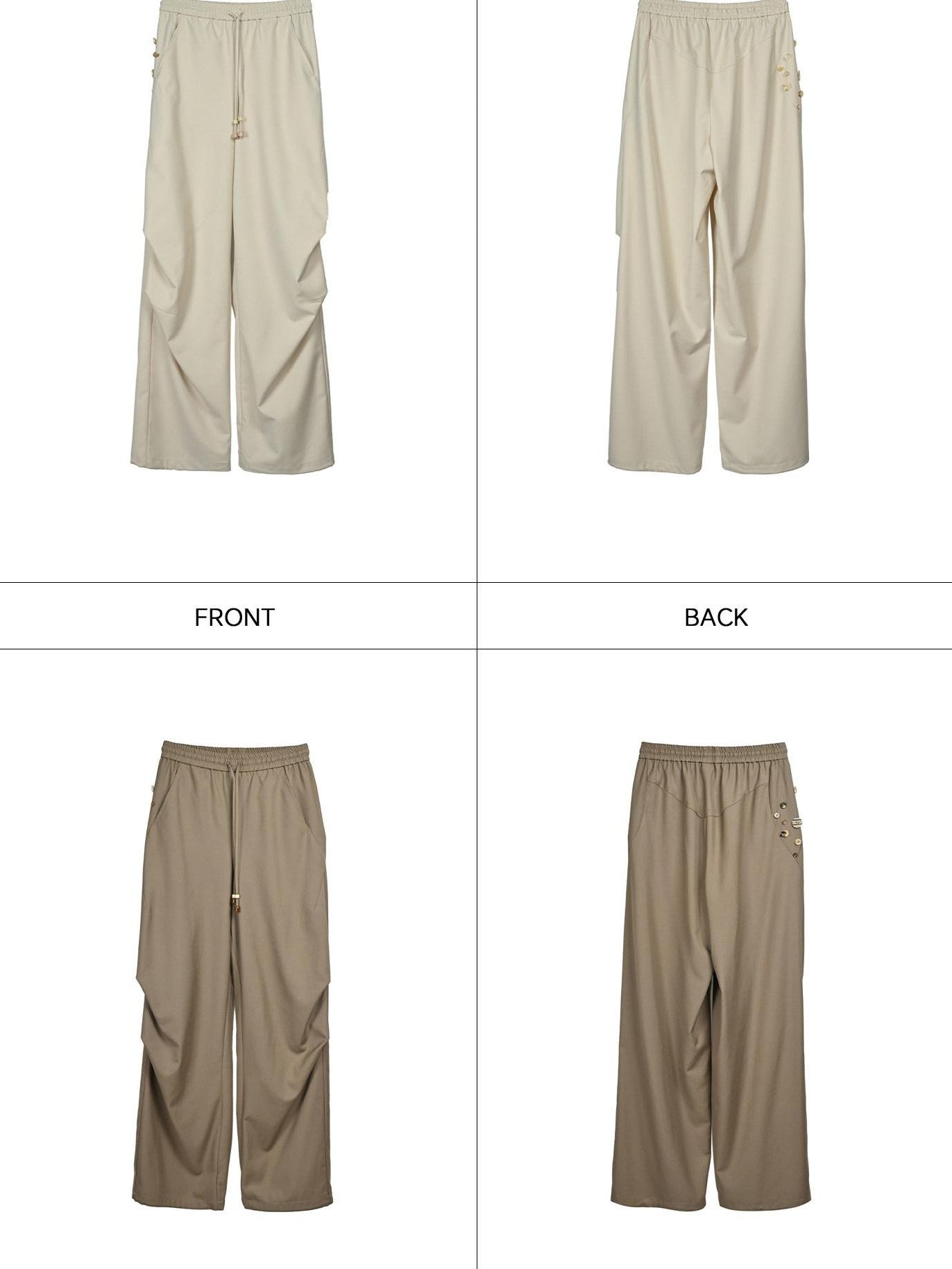 NORTH NODE Double Pleat Elastic Waist Drawstring Women&