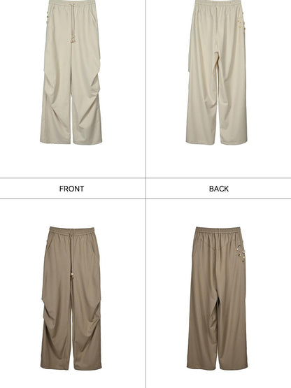 NORTH NODE Double Pleat Elastic Waist Drawstring Women&