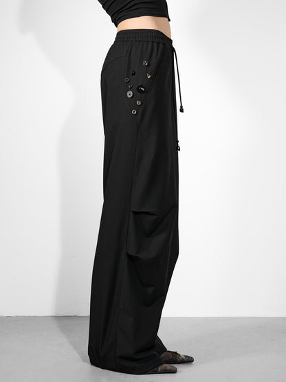 NORTH NODE Double Pleat Elastic Waist Drawstring Women&