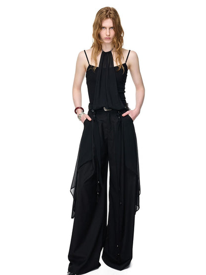 NORTH NODE Draped Beaded Chiffon Spliced Slimming Women&