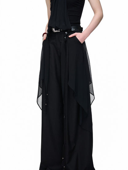 NORTH NODE Draped Beaded Chiffon Spliced Slimming Women&