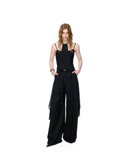 NORTH NODE Draped Beaded Chiffon Spliced Slimming Women&