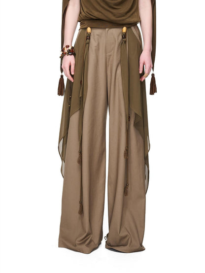 NORTH NODE Draped Beaded Chiffon Spliced Slimming Women&