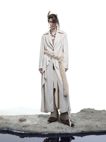 NORTH NODE Draped Patchwork Frayed Ruffle Women&