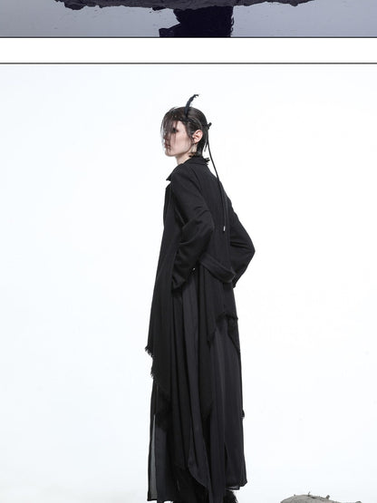 NORTH NODE Draped Patchwork Frayed Ruffle Women&
