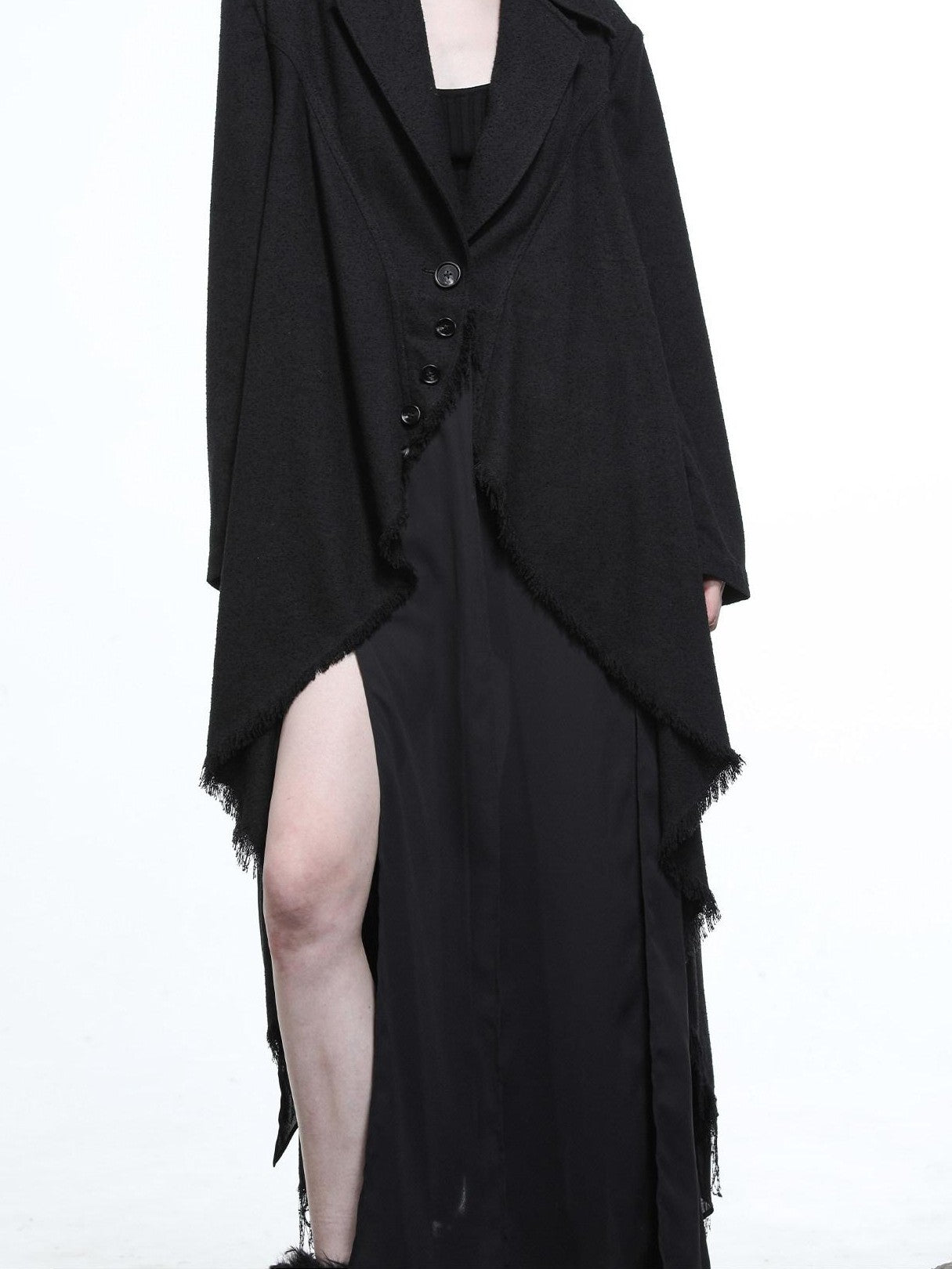 NORTH NODE Draped Patchwork Frayed Ruffle Women&