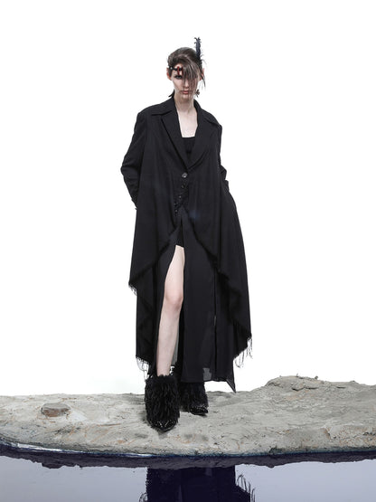 NORTH NODE Draped Patchwork Frayed Ruffle Women&