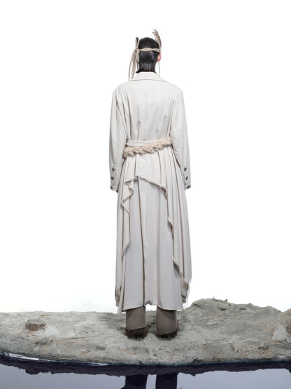 NORTH NODE Draped Patchwork Frayed Ruffle Women&