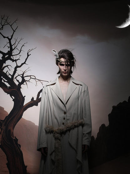 NORTH NODE Draped Patchwork Frayed Ruffle Women&