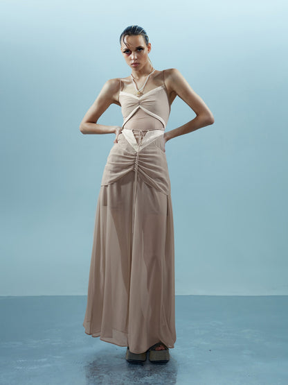 NORTH NODE Elegant Beaded Ruched Strappy Women&