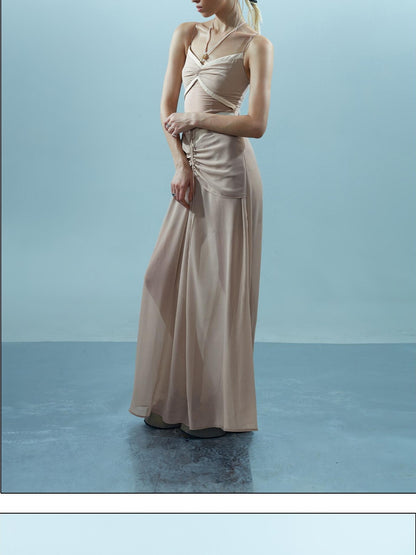 NORTH NODE Elegant Beaded Ruched Strappy Women&