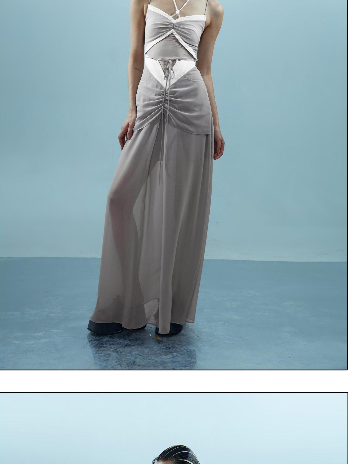 NORTH NODE Elegant Beaded Ruched Strappy Women&