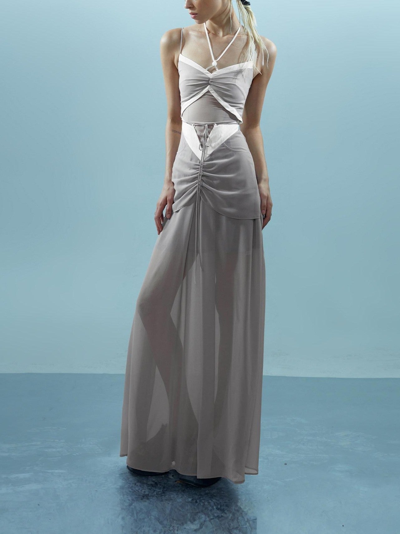 NORTH NODE Elegant Beaded Ruched Strappy Women&