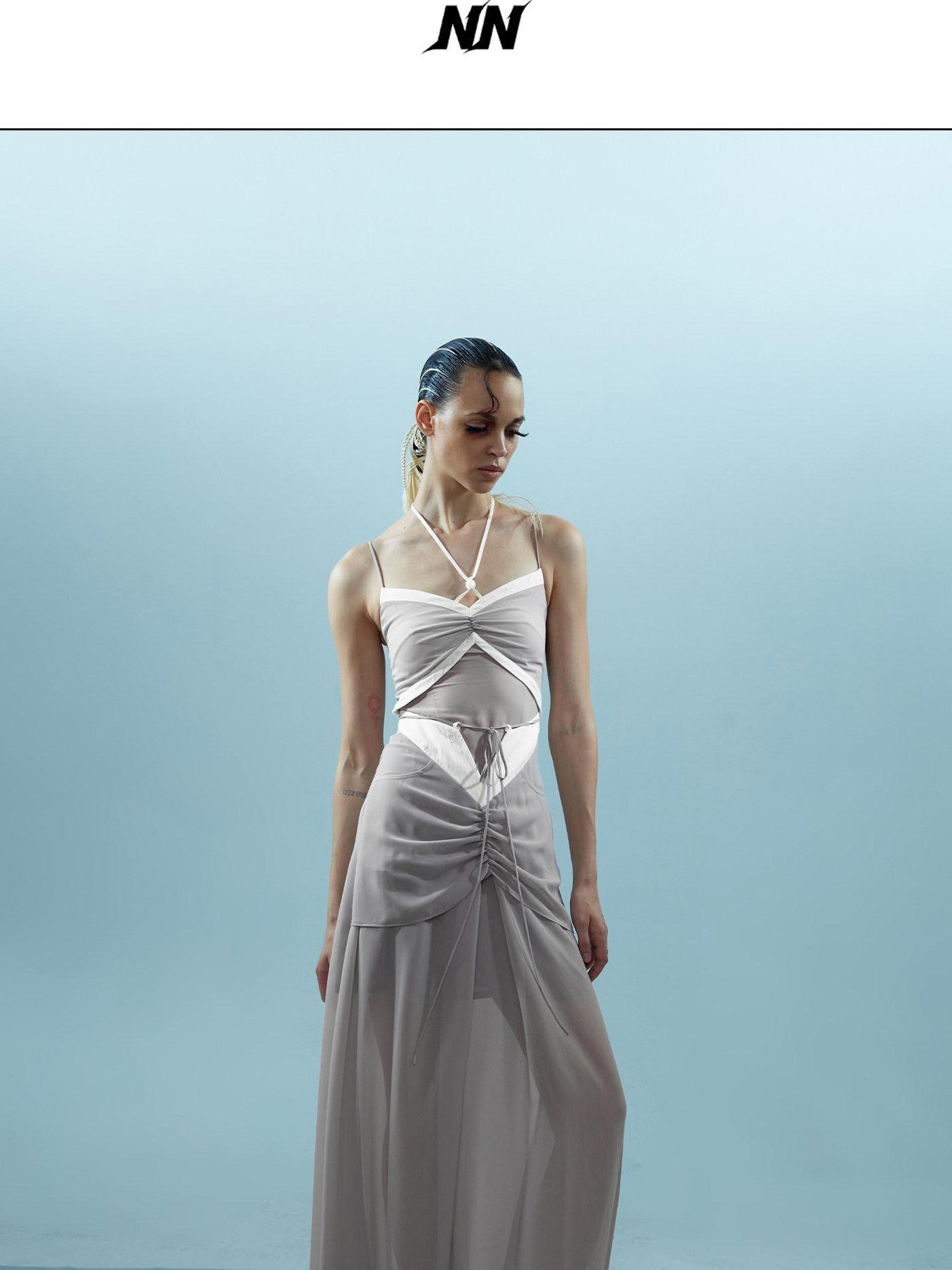 NORTH NODE Elegant Beaded Ruched Strappy Women&