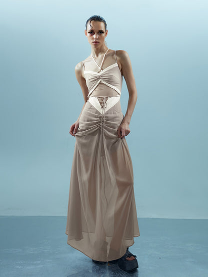 NORTH NODE Elegant Beaded Ruched Strappy Women&