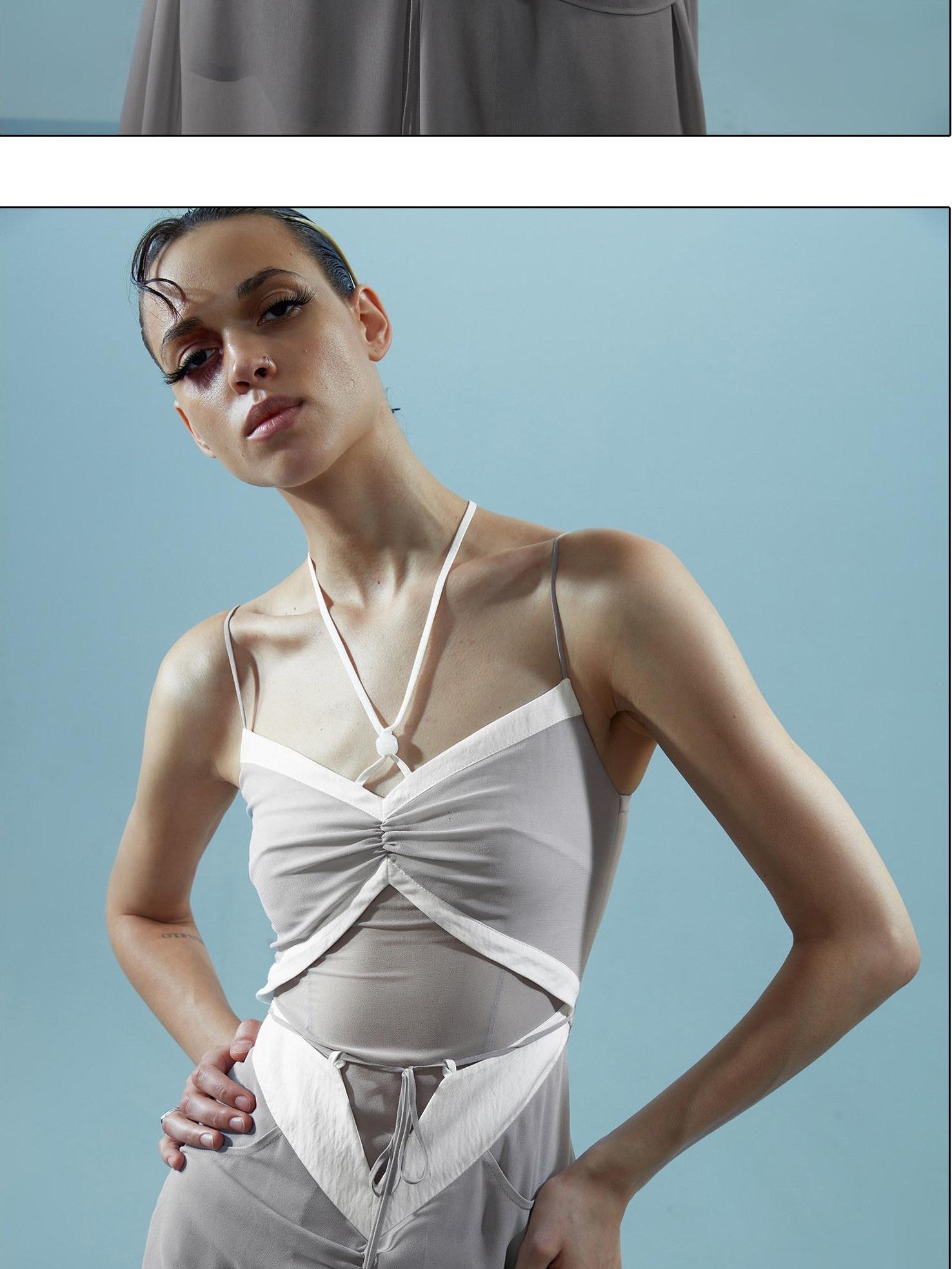 NORTH NODE Elegant Beaded Ruched Strappy Women&