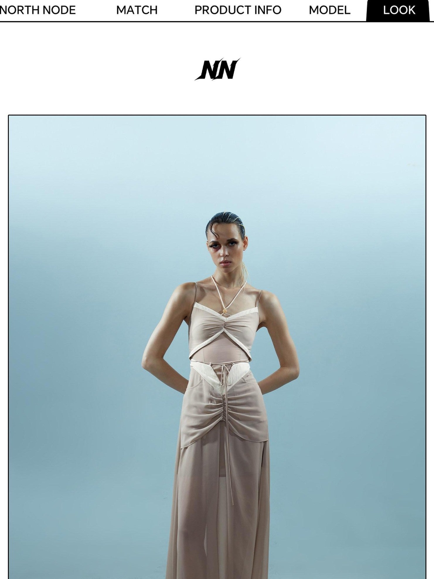 NORTH NODE Elegant Beaded Ruched Strappy Women&