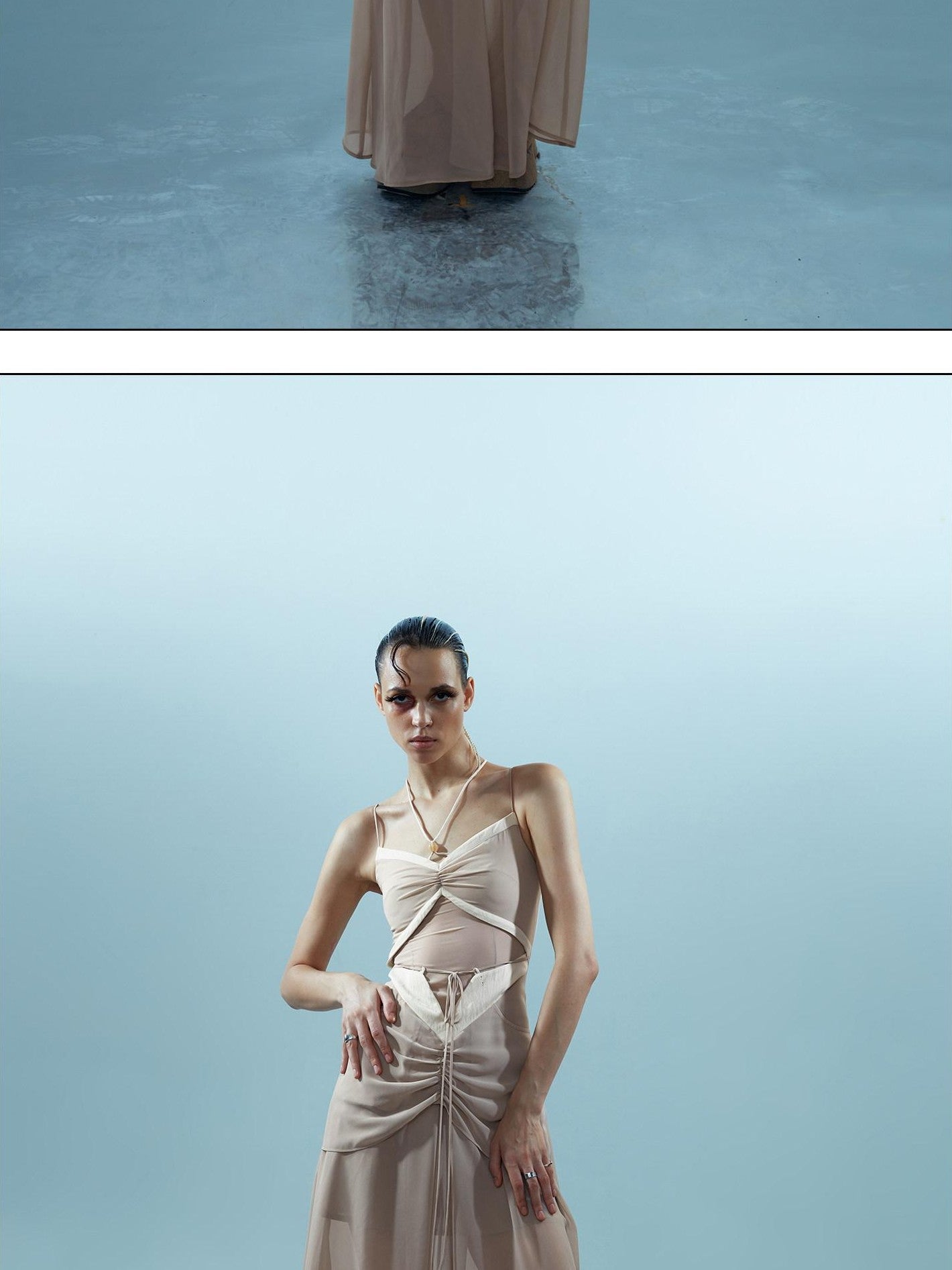 NORTH NODE Elegant Beaded Ruched Strappy Women&